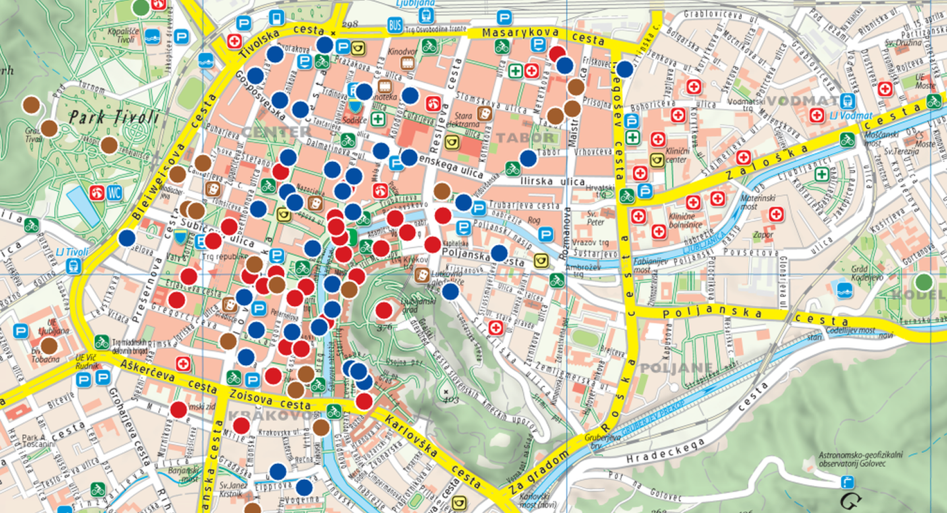 Turistični zemljevid Ljubljane