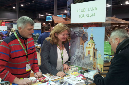 Stojnica Slovenije in Turizma Ljubljana na sejmu.