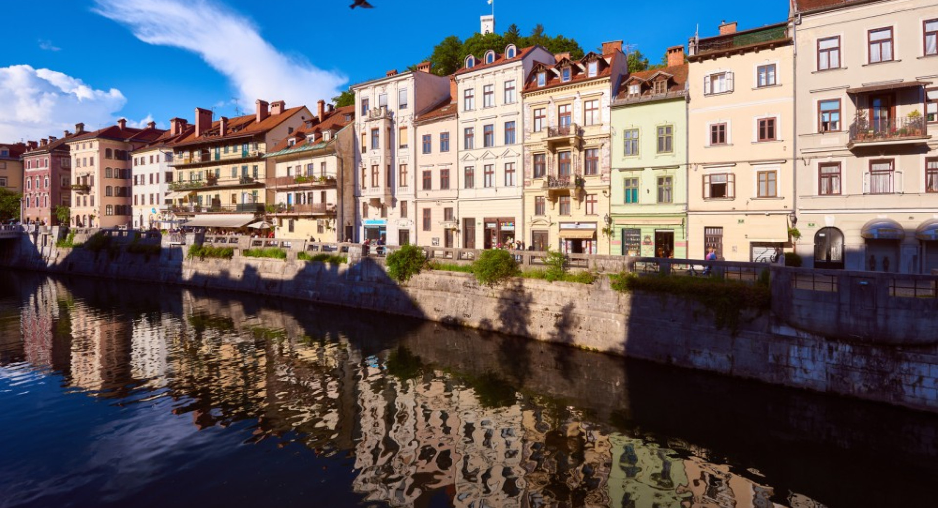 Hiše ob Ljubljanici.