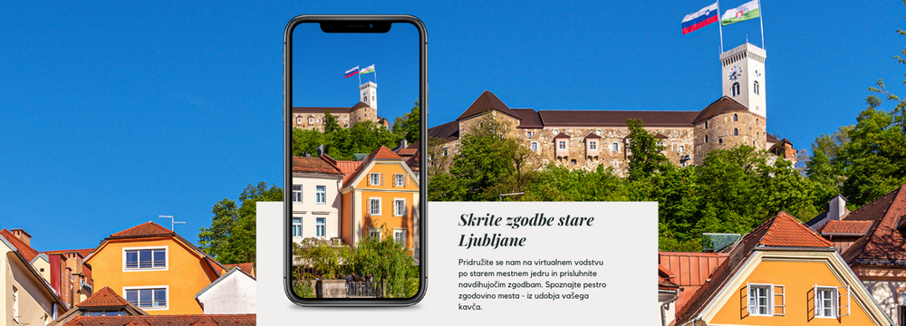 Ljubljana in Ljubljanski grad na telefonu.