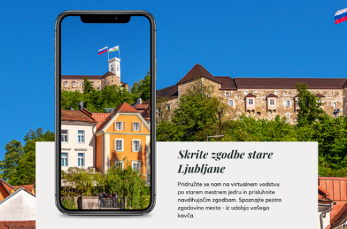 Ljubljana in Ljubljanski grad na telefonu.