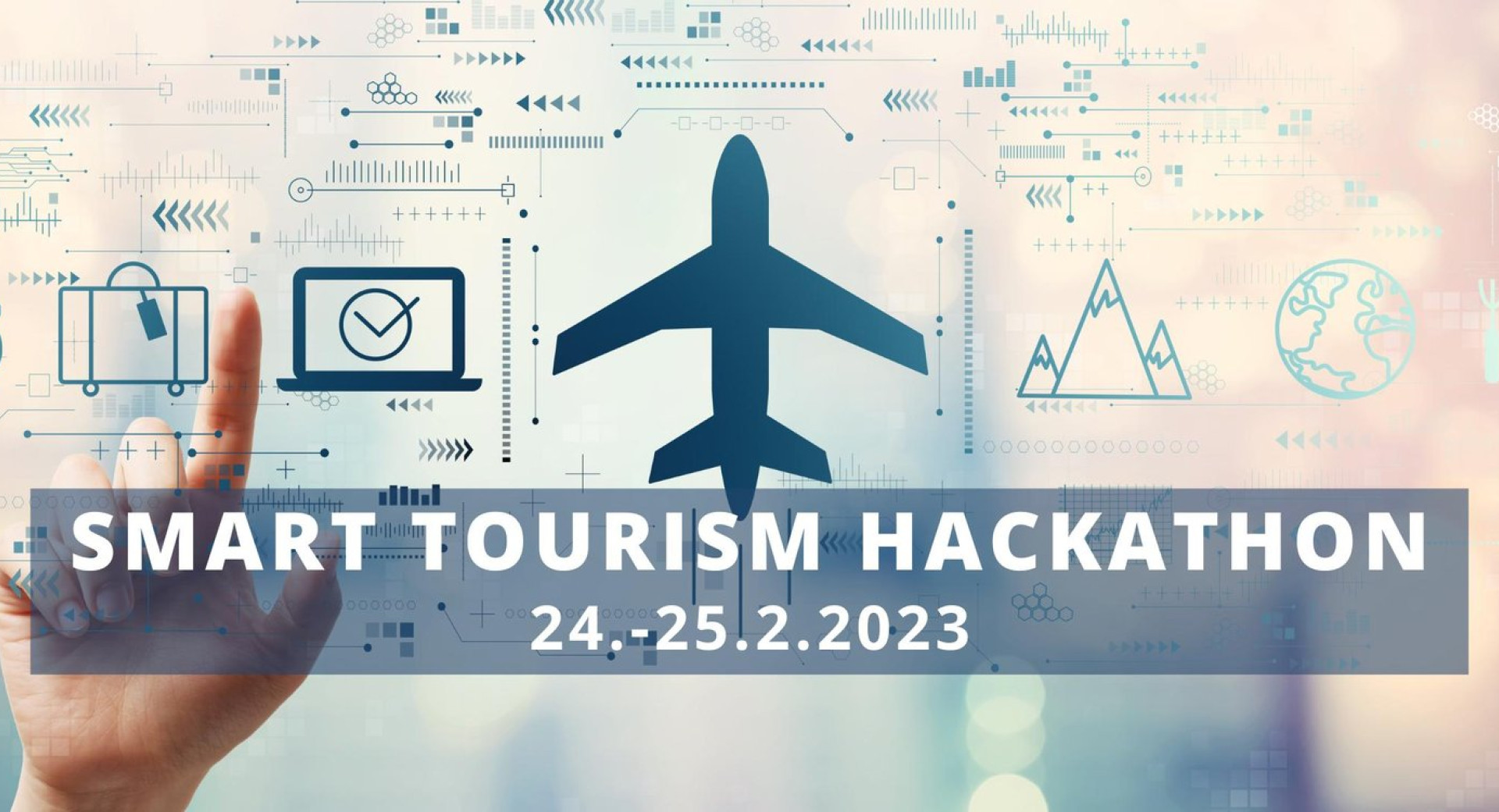 Fotografija z zaslona z letalom. Smart tourism hackathon.