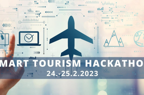 Fotografija z zaslona z letalom. Smart tourism hackathon.