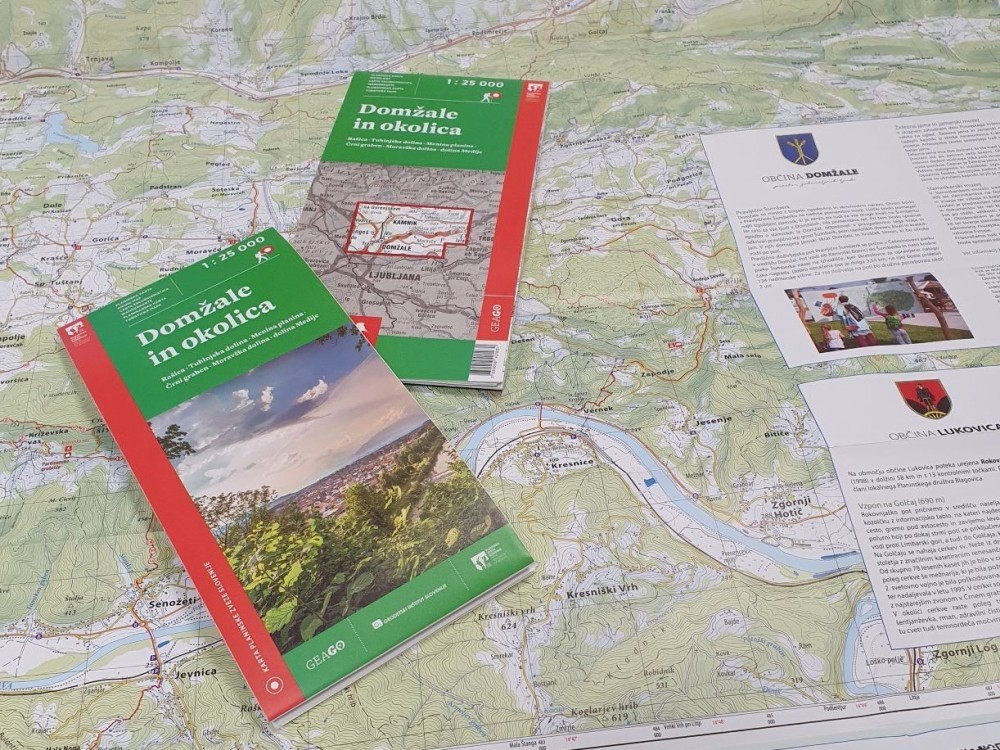 Novi planinski zemljevid Domžal in okolice.
