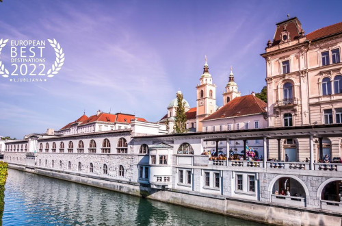 Glasovanje za najboljšo evropsko destinacijo 2022; na fotografiji Plečnikove tržnice v Ljubljani