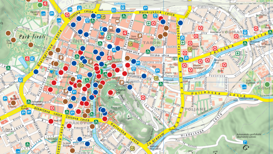 Turistični zemljevid Ljubljane