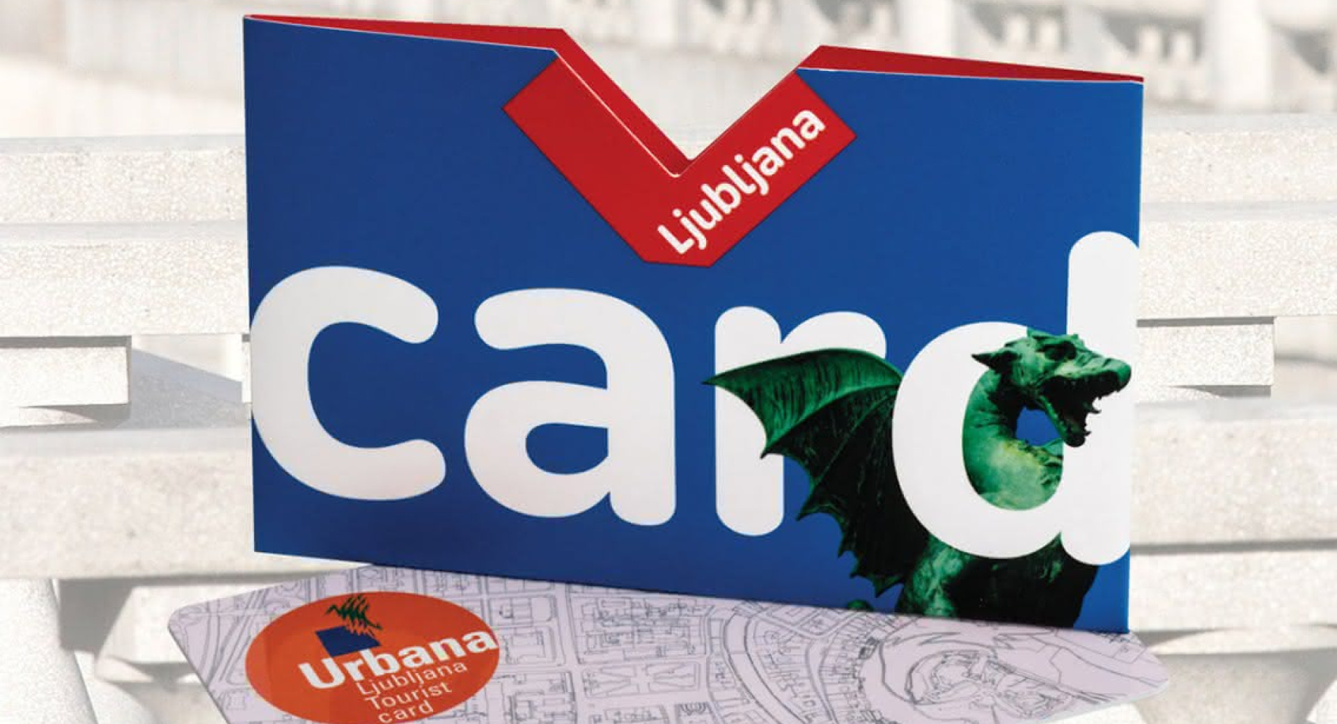 Turisticna kartica Ljubljana. Ovitek in kartica.