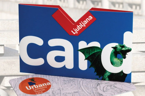 Turisticna kartica Ljubljana. Ovitek in kartica.