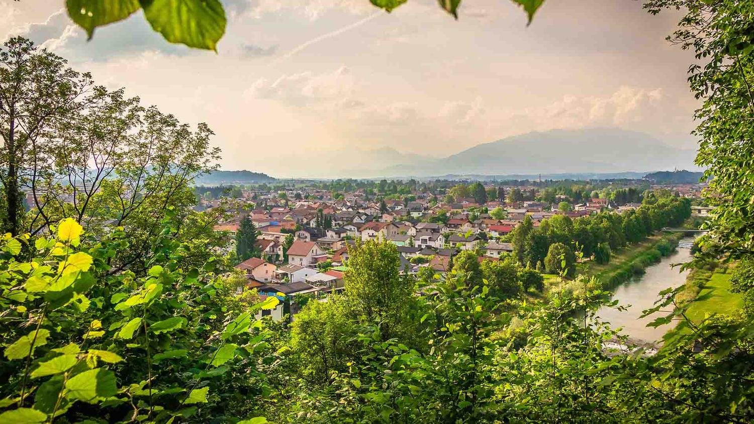 Panoramska slika Domžal.