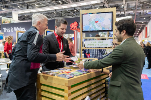 Stojnica Ljubljane na WTM v Londonu.