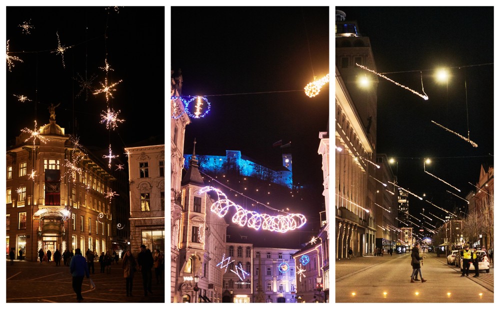Praznično okrašena Ljubljana.