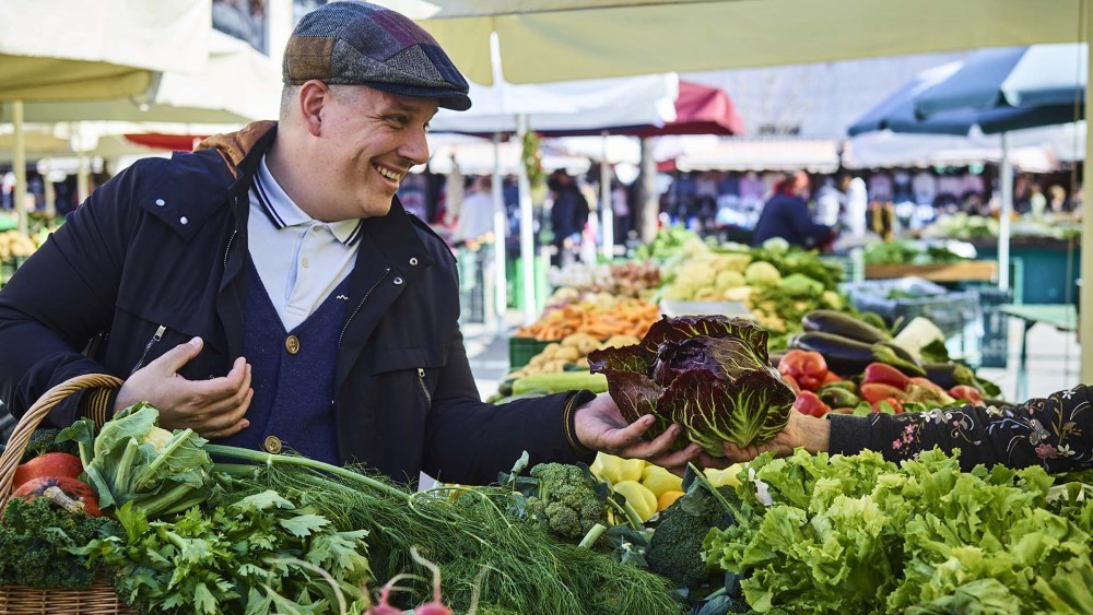 Chef Jorg Zupan na glavni tržnici.