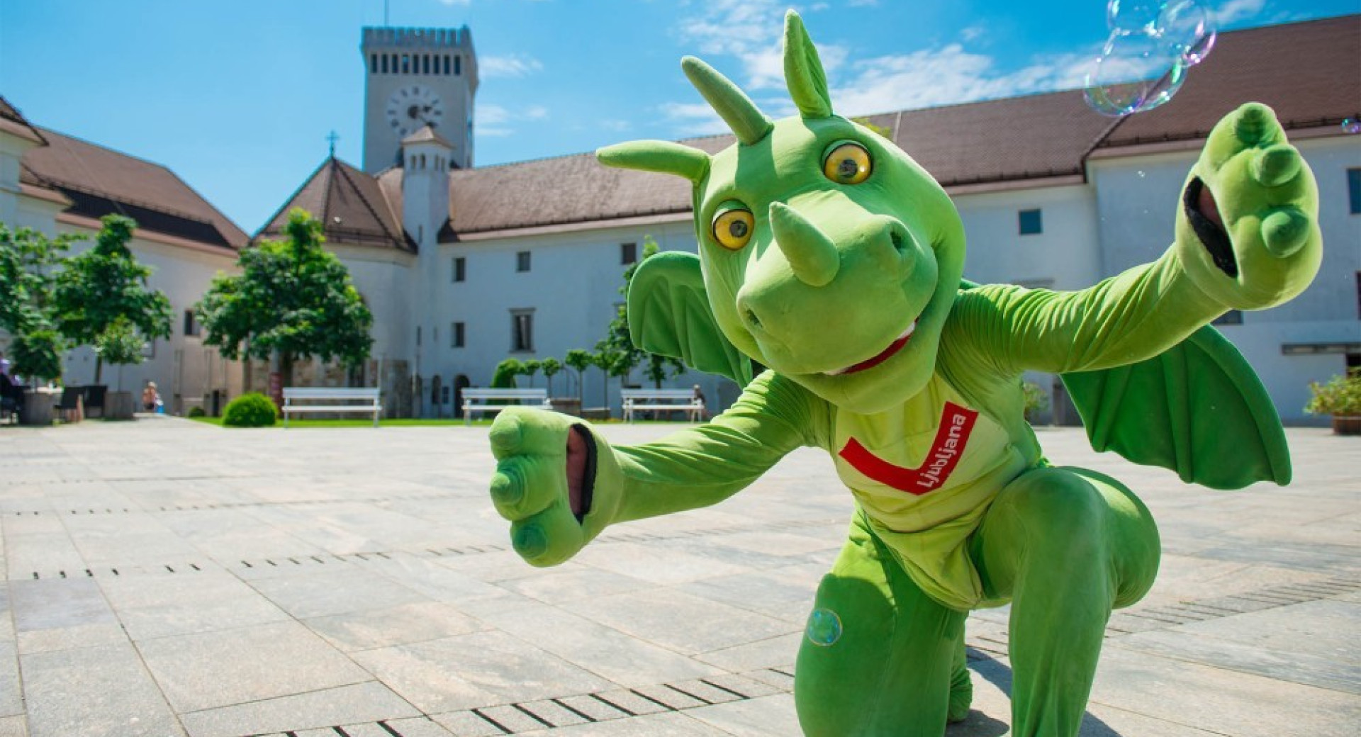 Zmajček Ljubo na Ljubljanskem gradu.