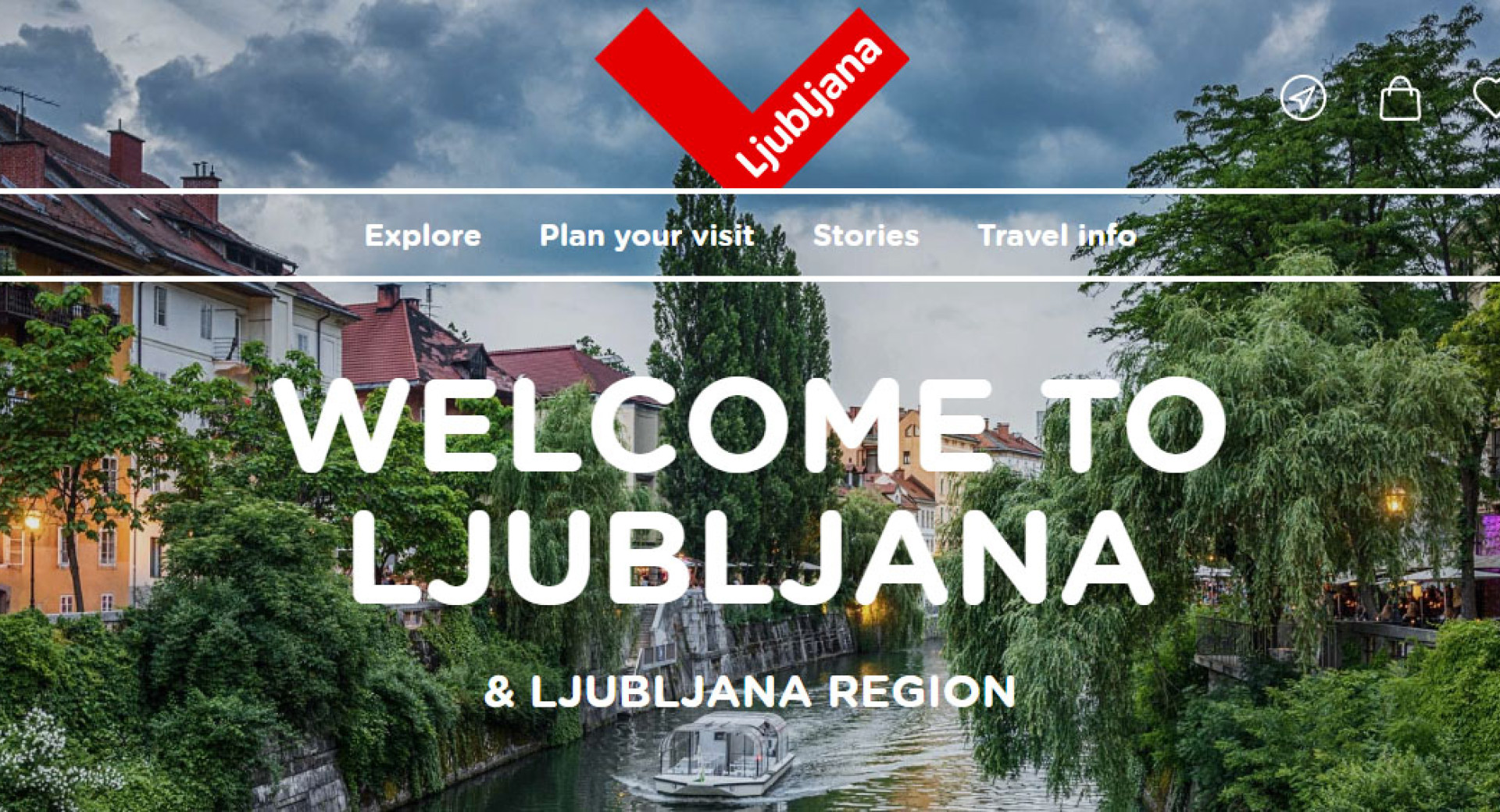 Vstopna stran spletne strani Turizma Ljubljana.