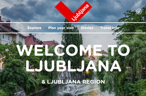Vstopna stran spletne strani Turizma Ljubljana.
