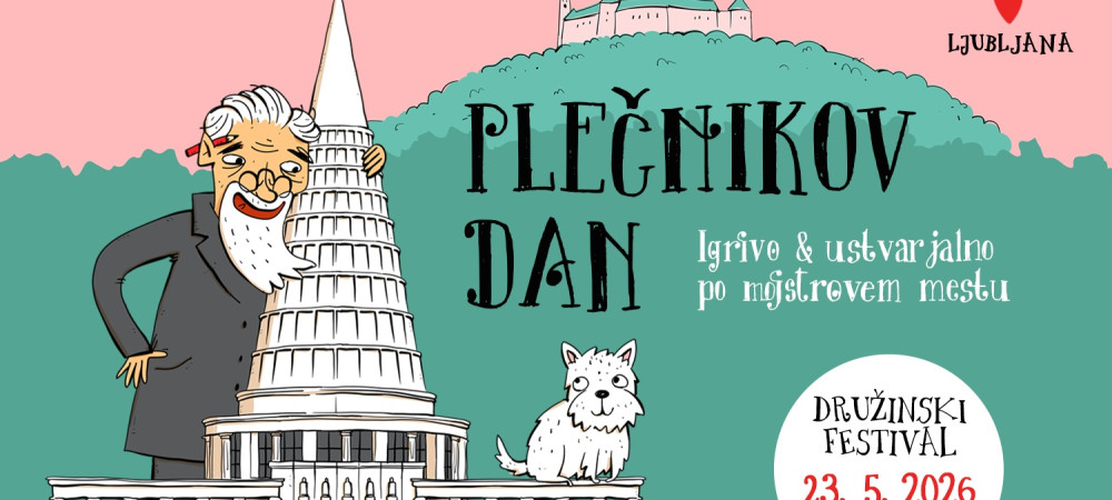 Grafika starejsega mozaka in psa na maketi arhitekturne mojstrovine.