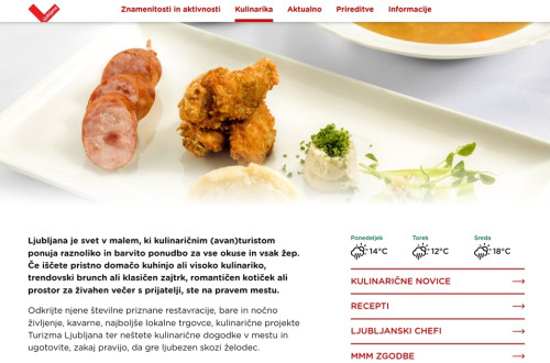 Stran s spletnega mesta 'Visit Ljubljana'.