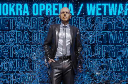 Digitalna umetniska upodobitev gospoda v suknjicu.