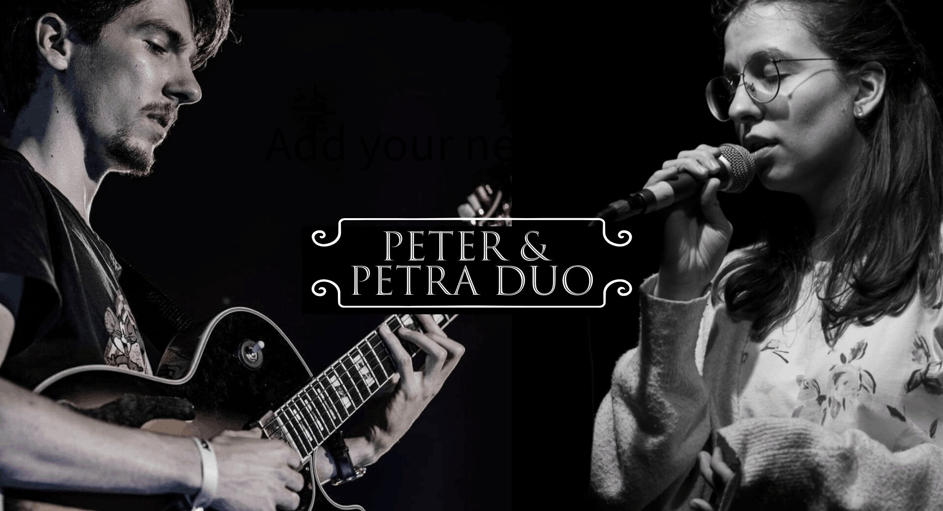 Crnobela fotografija pevca in pevke. 