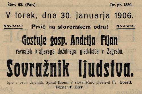 Plakat s crnimi napisi.