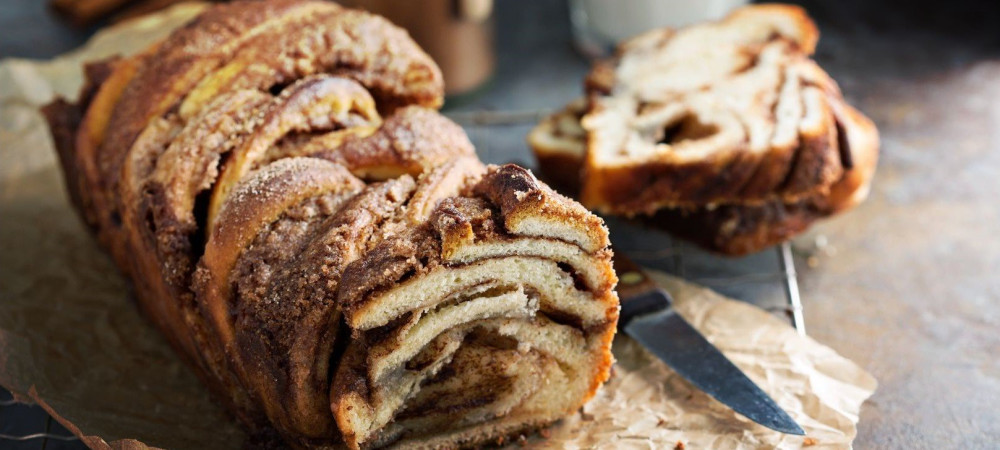 A fermented dessert made from dough and chocolate, shaped like a braid.