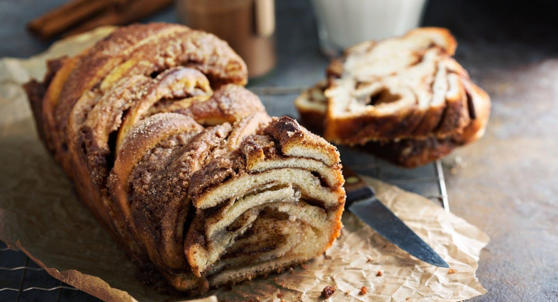 A fermented dessert made from dough and chocolate, shaped like a braid.