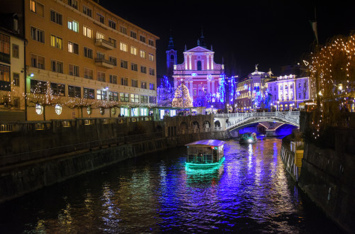 festive decorations boats on the river dunja wedam