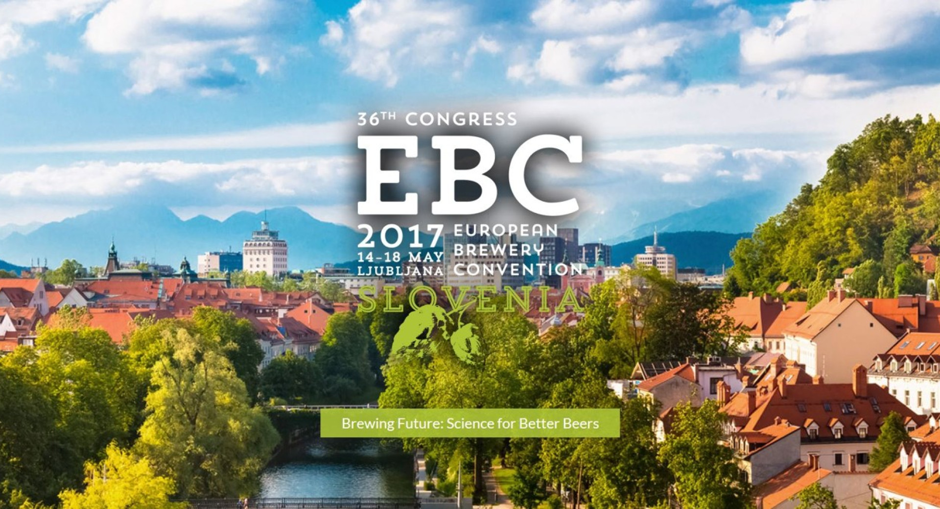 Oglasna pasica za 36. Evropsko pivovarsko konferenco 2017 v Cankarjevem domu.