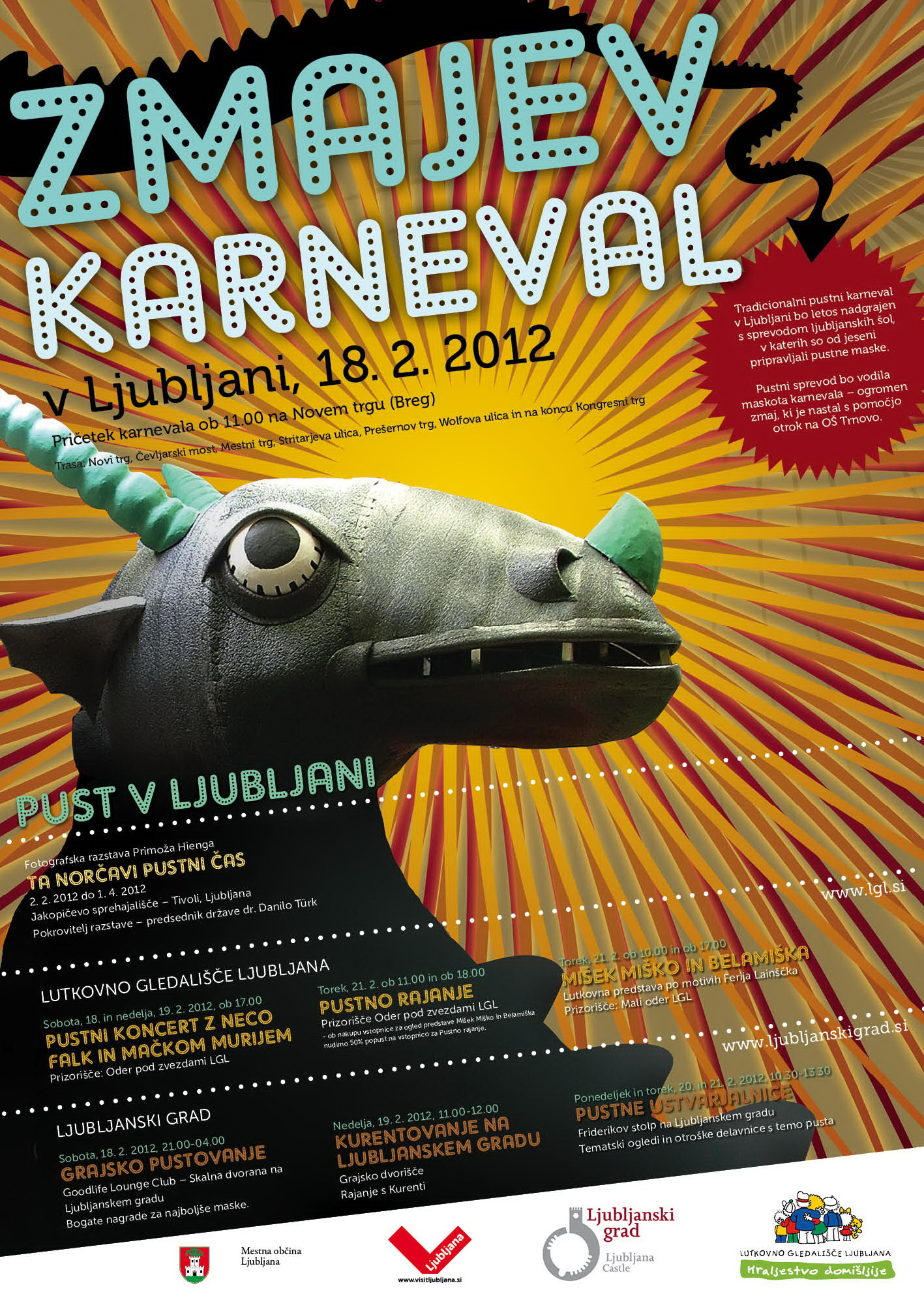 Zmaj prihaja v Ljubljano! Pustna Ljubljana v znamenju zmajevega karnevala