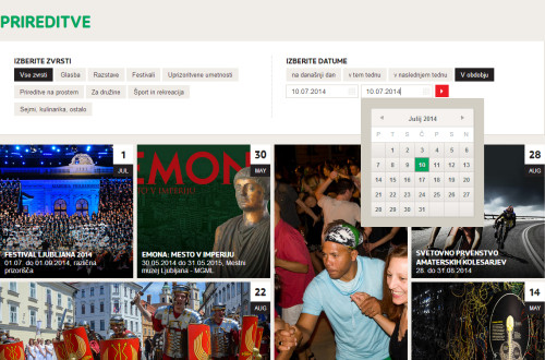 Oblikovna osvežitev spletnega mesta Visit Ljubljana se nadaljuje: prenovljen je sklop prireditev