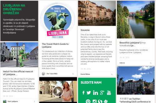 Social Wall na spletni strani Visitljubljana.