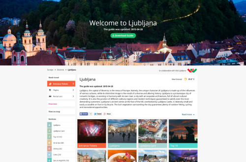 Ljubljana na spletni strani ArrivalGuides.