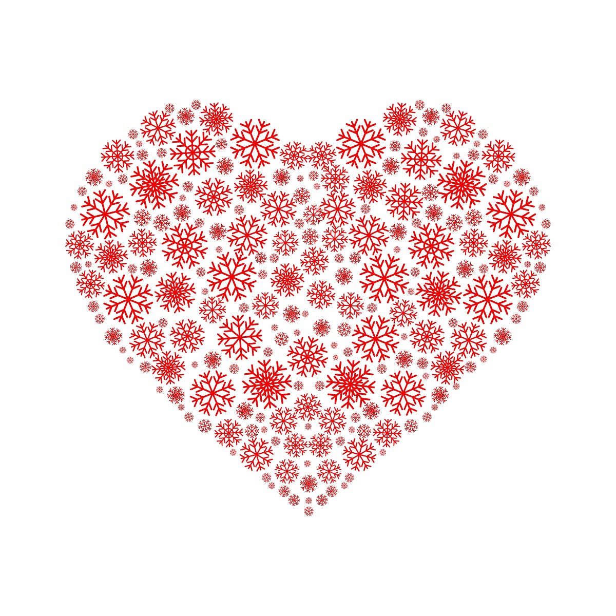 Shutterstock 1019330548 rdece snezinke oblikovane v srce