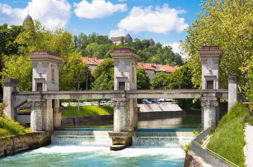 Sluice gate on the Ljubljanica river.
