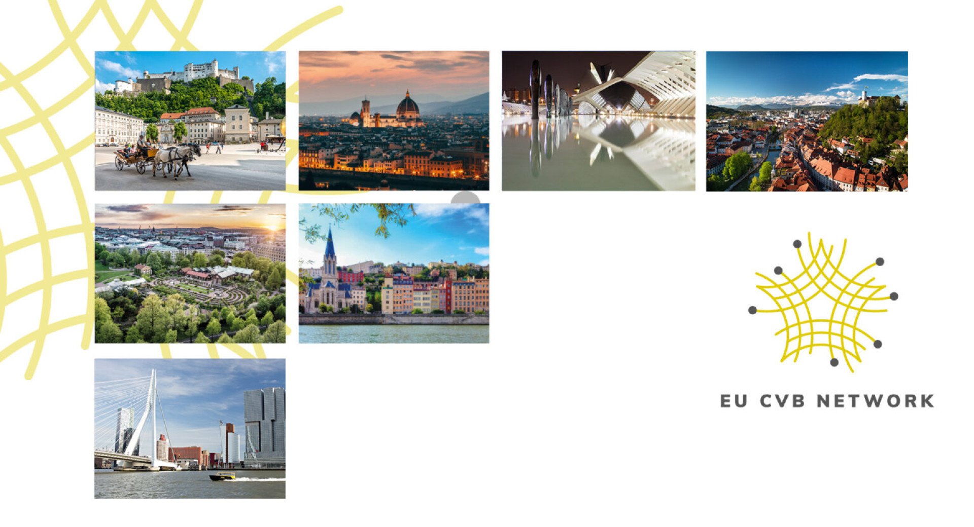 Fotografije vseh sedmih destinacij EU CVB Network.
