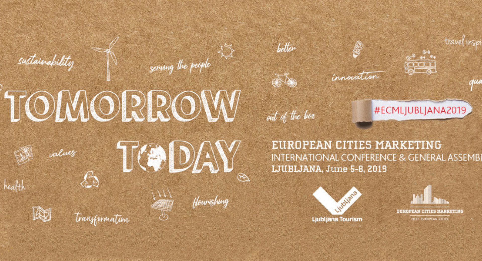 Vabilo na konferenco združenja European Cities Marketing 2019 v Ljubljani.