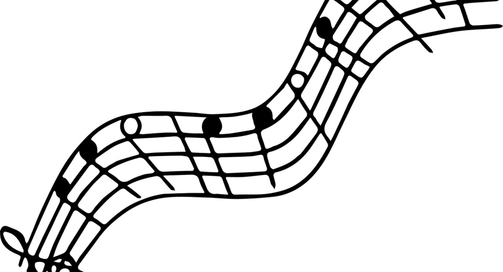 A musical stave with notes.