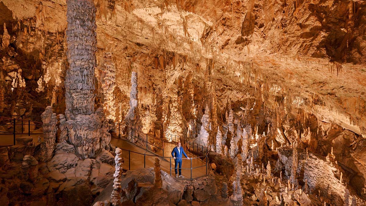 Stalactites in Postojna Cave.