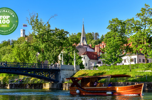 TOP 100 Green Destinations Ladjica na Ljubljanici Ljubljanski grad 2019 Andrej Tarfila2