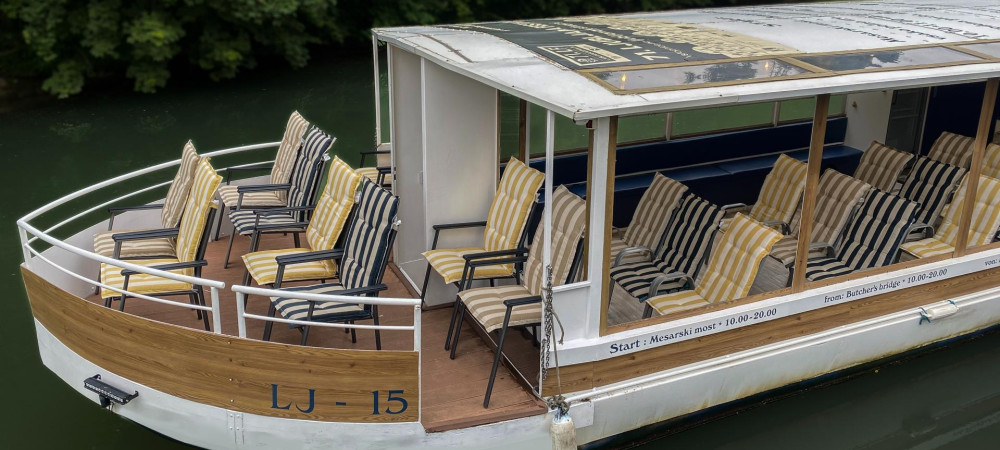 A boat on Ljubljanica river.