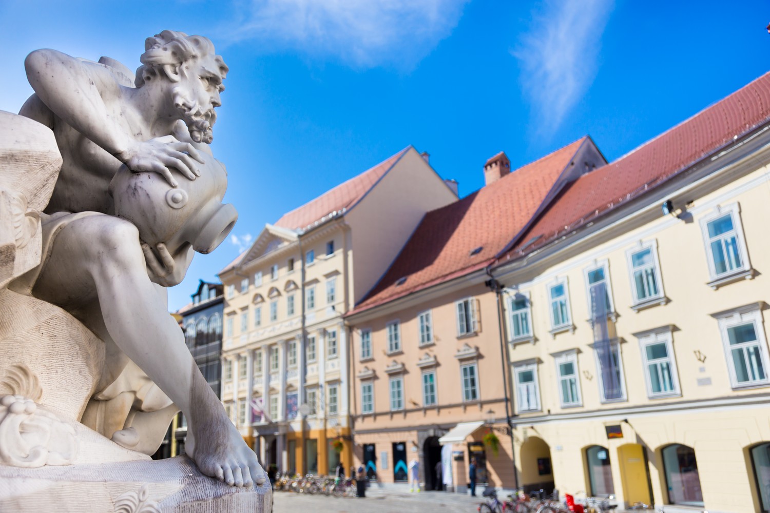 robba fountain in the center of ljubljana slovenia