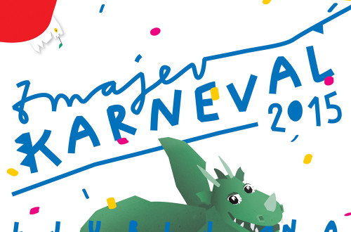 Zmaj na plakatu za zmajev karneval.